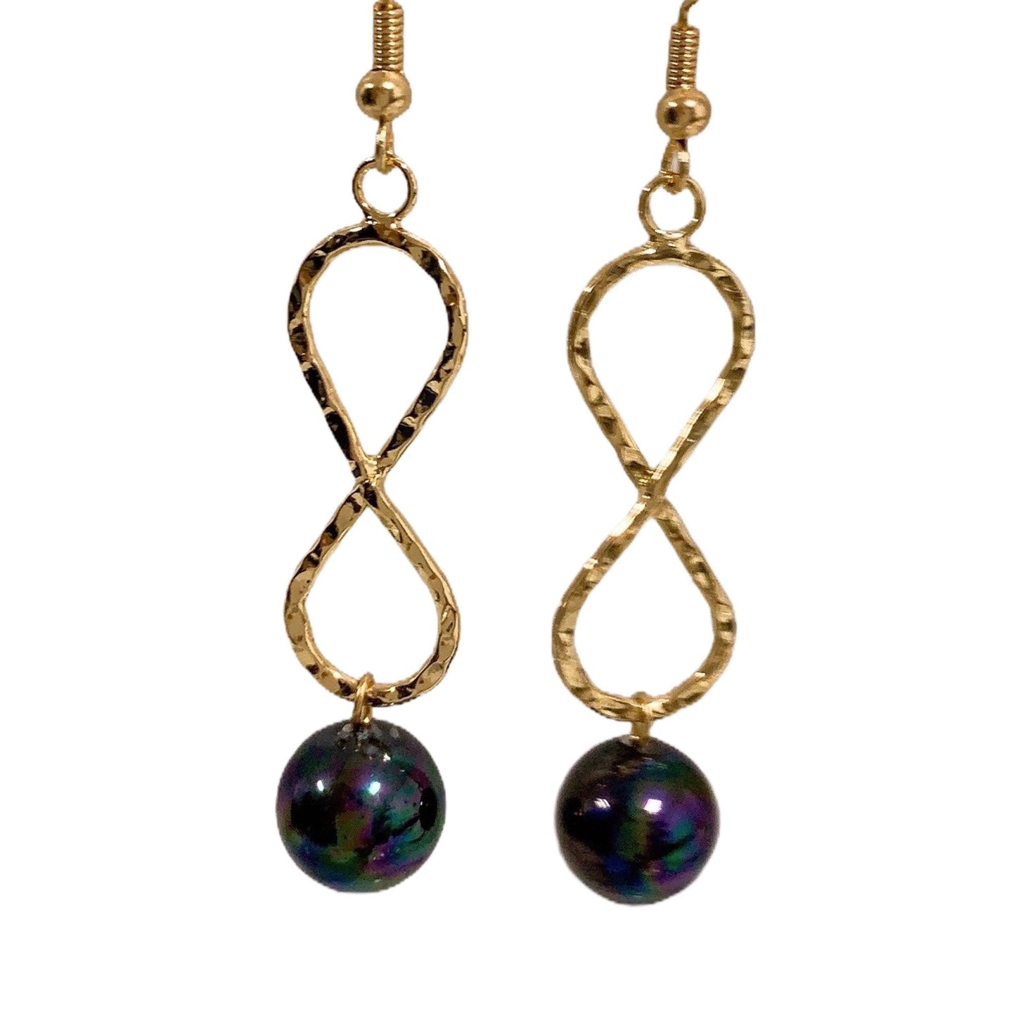 Infinity: Hamilton Gold Earring with new Peacock Shell Pearls
