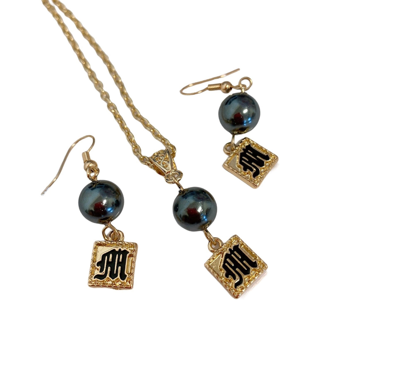 Old English Letter Charms Earring (1cm x 1cm)