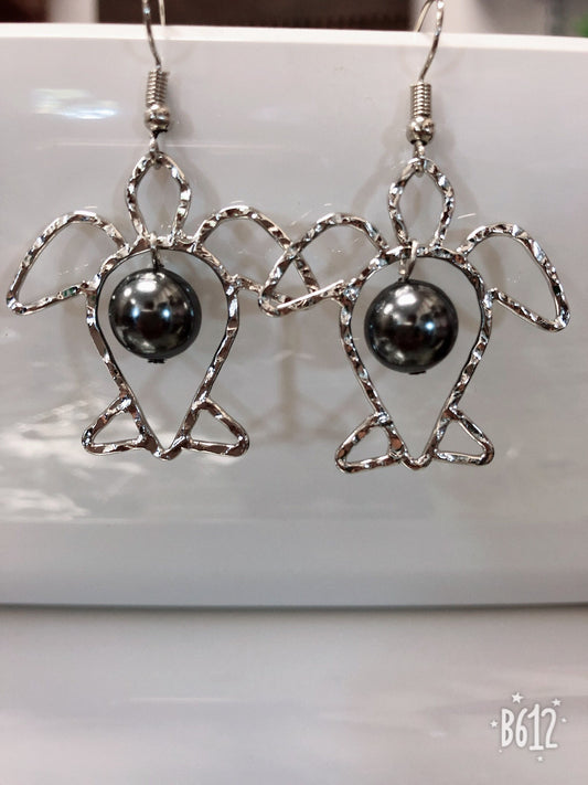 Turtle: Hamilton Silver Earring with  Shell Pearls