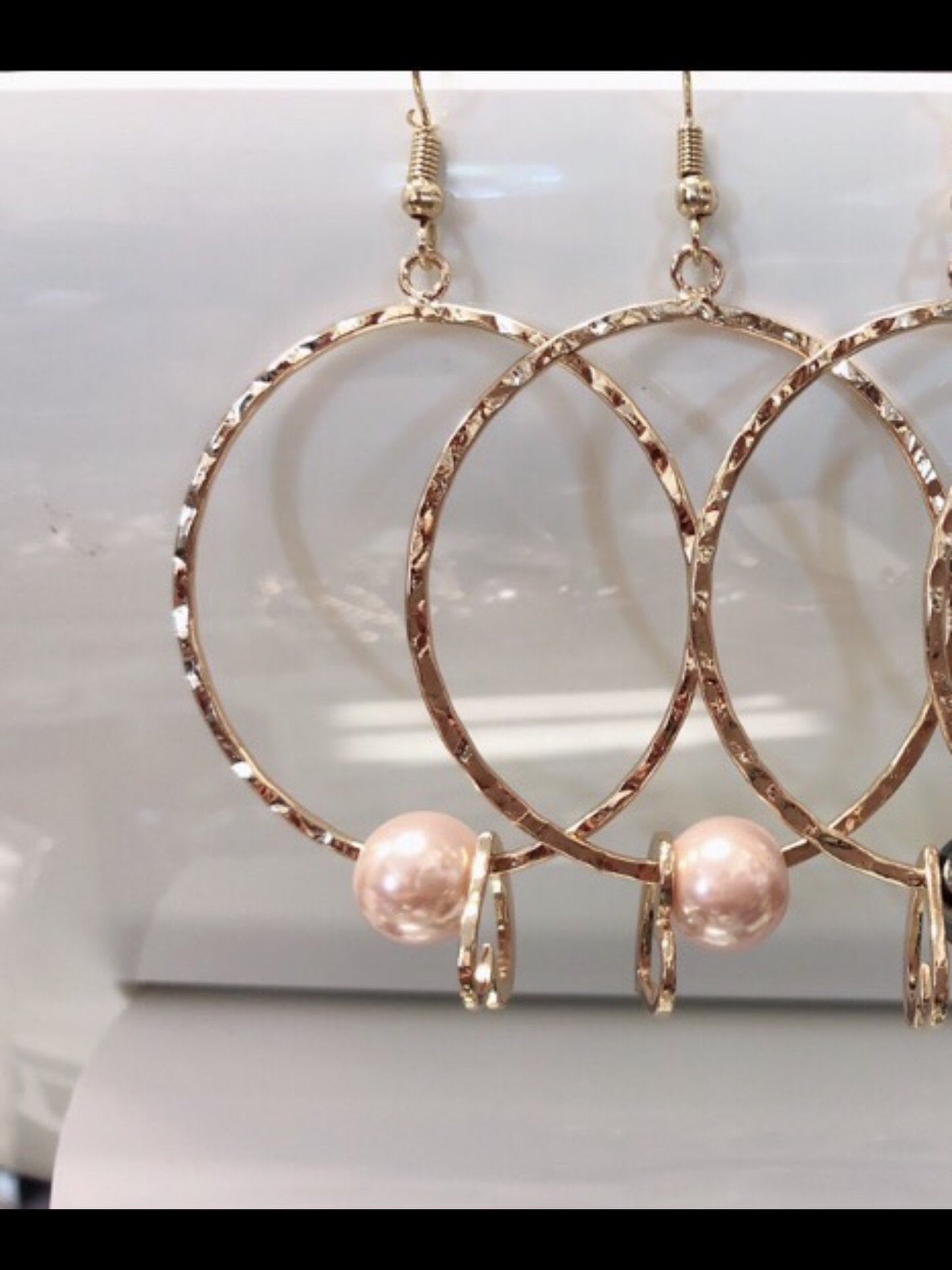 Pink Pearls Earrings: Hamilton Gold Earring with  Shell Pearls