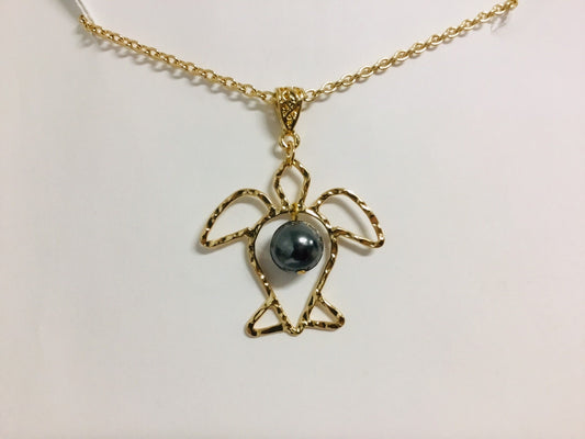 Turtle : Hamilton Gold Necklace with Shell Pearls