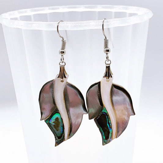 Leaf Shaped Abalone Shell Earring