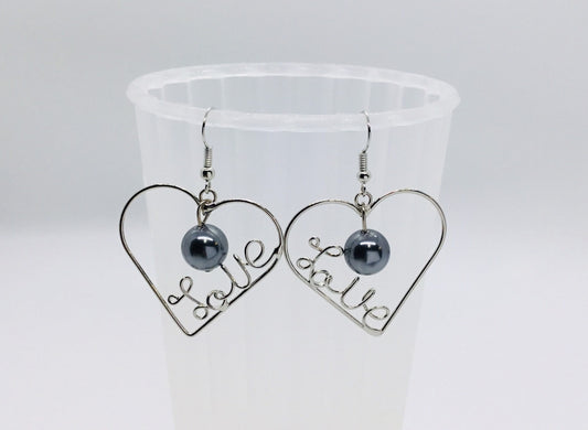 Love Heart : Hamilton Silver Earring with  Shell Pearls