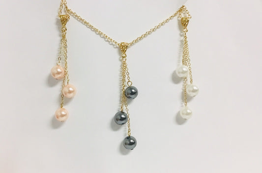 Triple Drop: Hamilton Gold Necklace with Shell Pearls