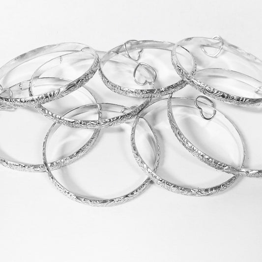 925 Sterling silver baby/kid bangles with Heart Charm