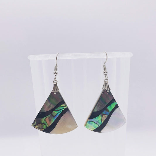 Fan / Triangle Shaped Abalone Shell Earring