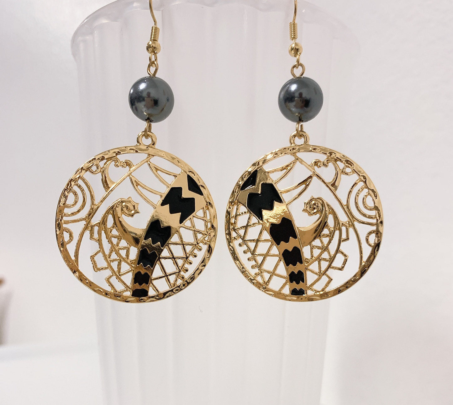 Tribal Circle: Hamilton Gold Earring with  Shell Pearls