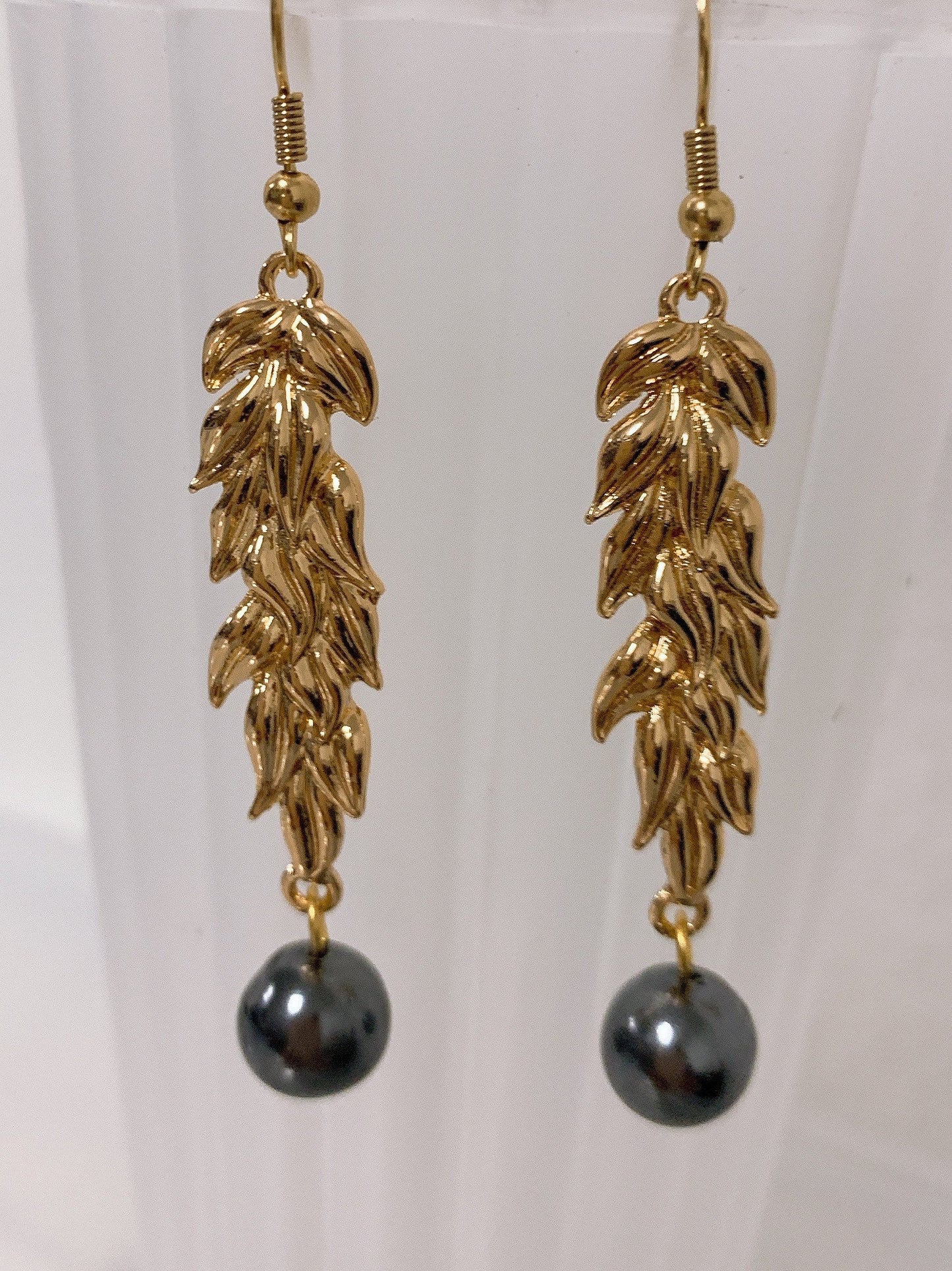 Maile lei Earrings : Hamilton Gold Earring with  Shell Pearls