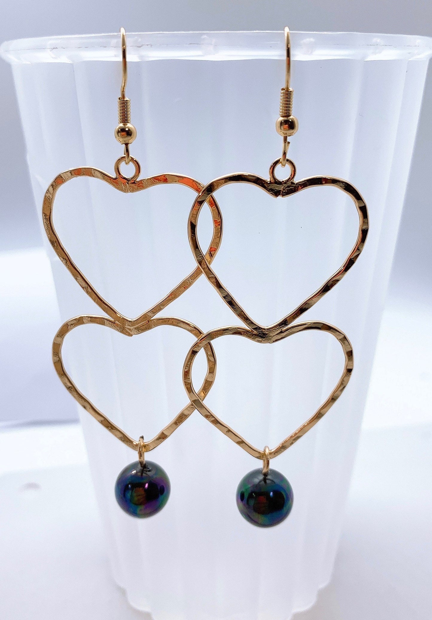 Soul Mates Hearts: Hamilton Gold Earring with  Shell Pearls