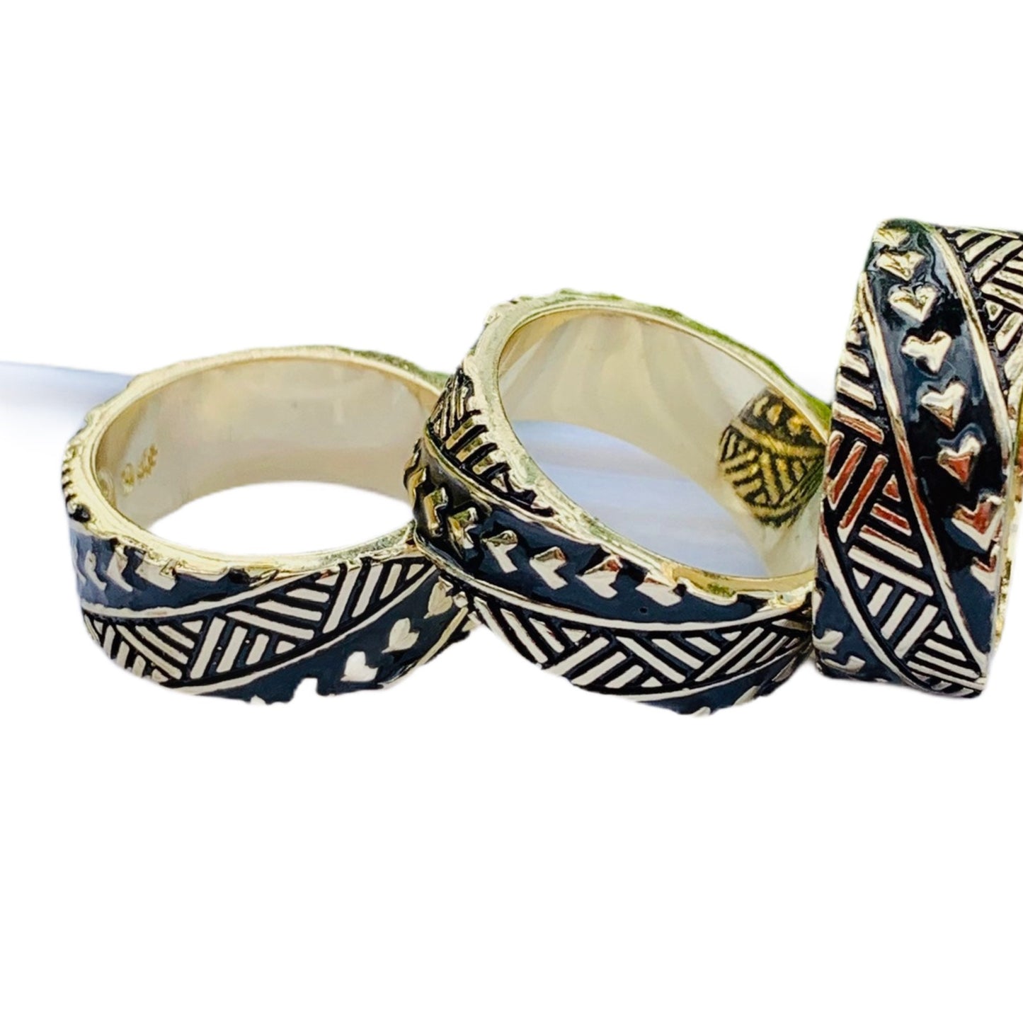 12mm Polynesian tribal Hawaiian Hamilton Gold Ring