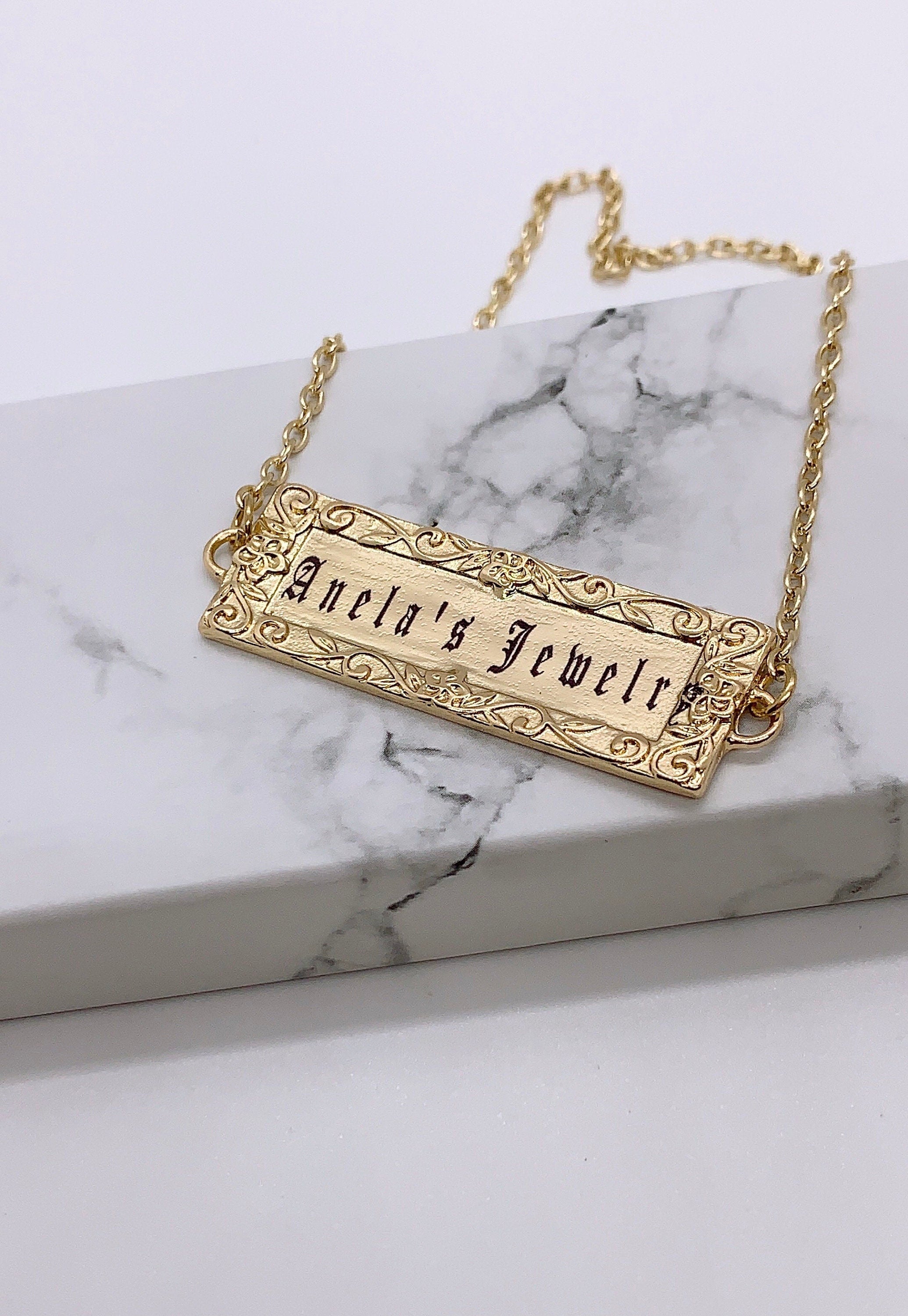 Hawaiian name hot sale plate necklace